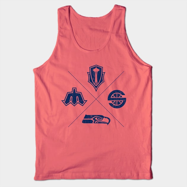 My SEA Team - Fab 4 Blue (RETRO) Tank Top by gabradoodle